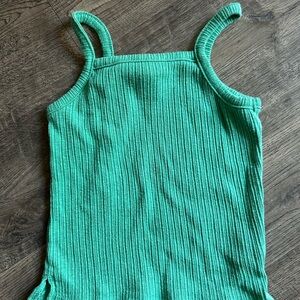 Green Ribbed Tank Top